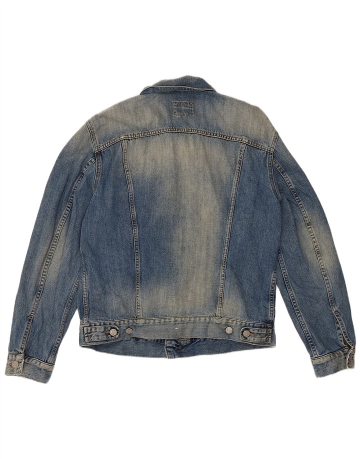 Jachetă pentru bărbați GAS Acid Wash denim UK 40, mare, albastru, bumbac
