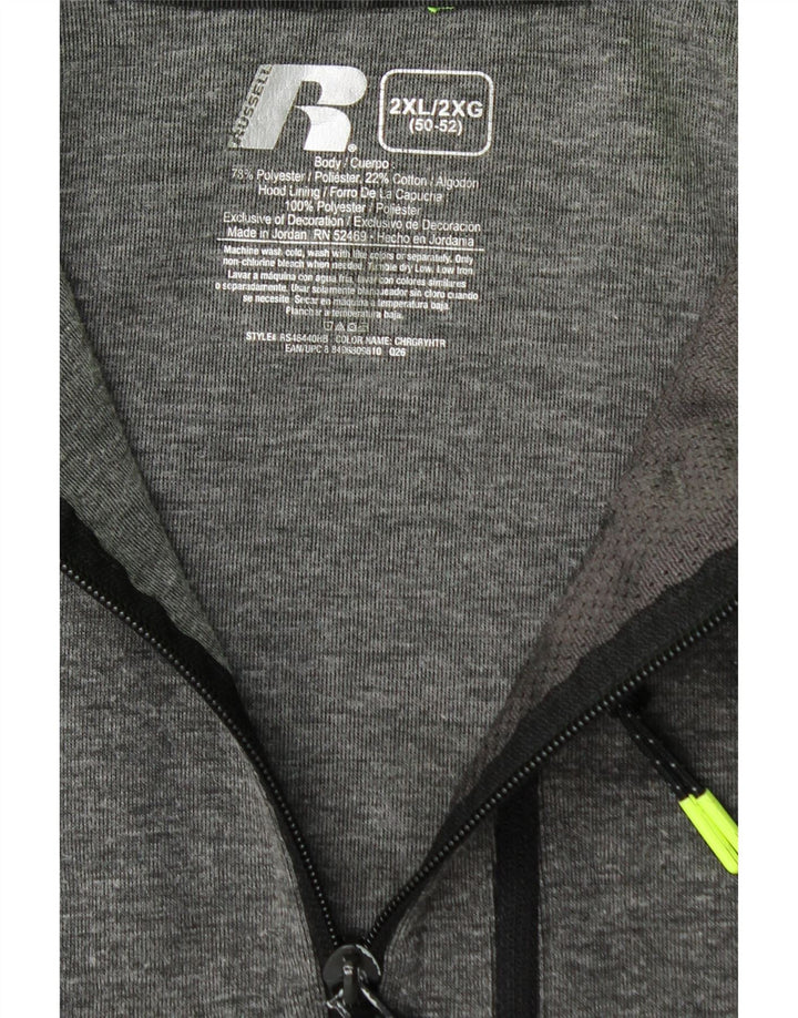 Pulover Russell Athletic pentru bărbați, cu fermoar, 2XL, poliester gri
