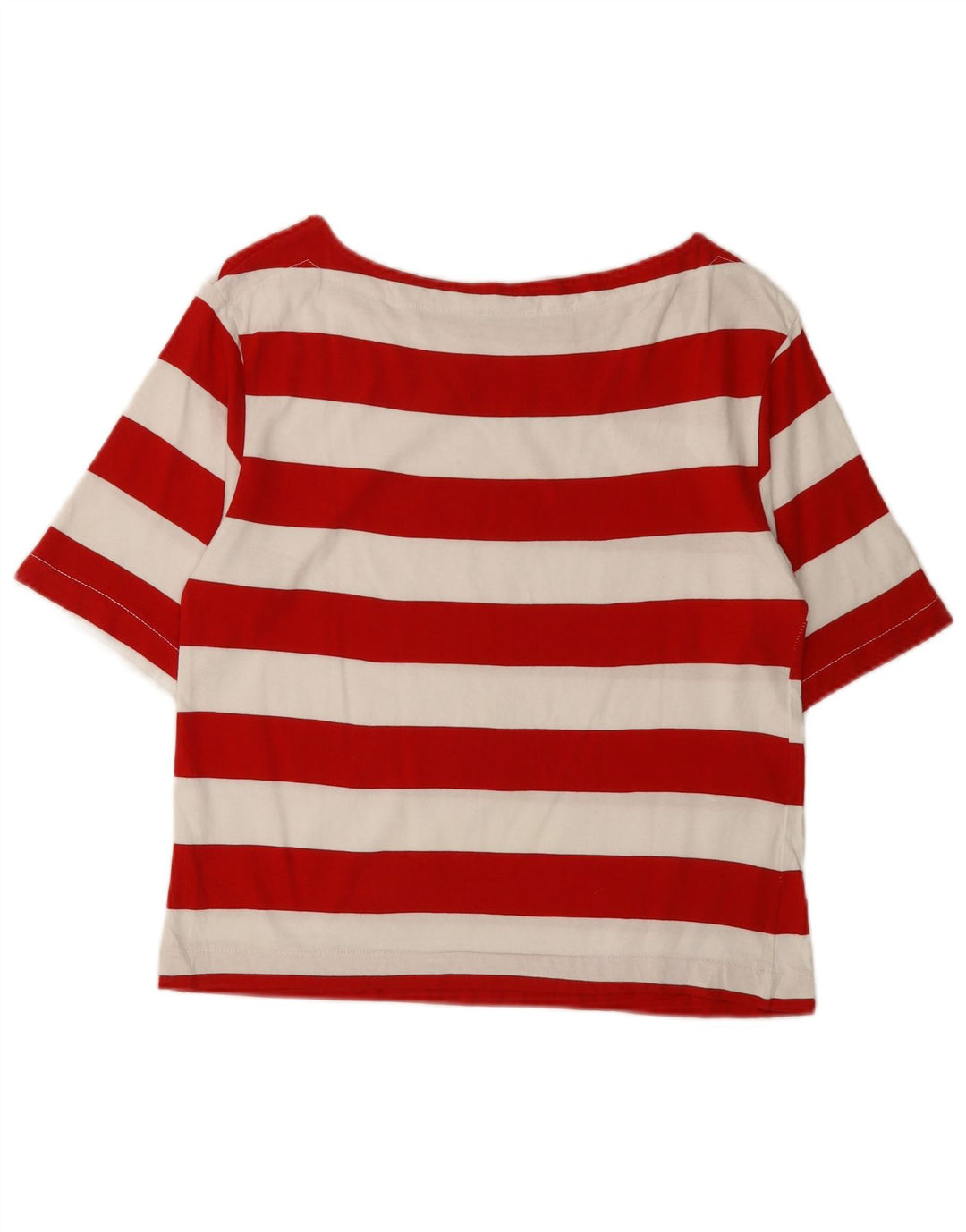 BENETTON Tricou Crop Top pentru femei UK 14 Medium Red Striped