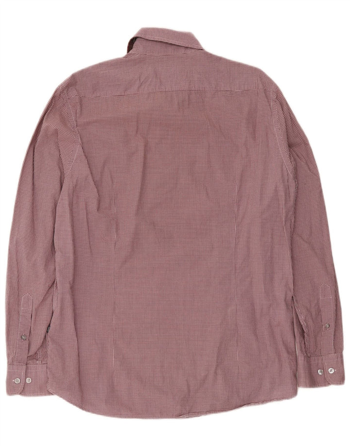Cămașă pentru bărbați Hugo Boss Regular Fit, mare din bumbac vichy burgundy