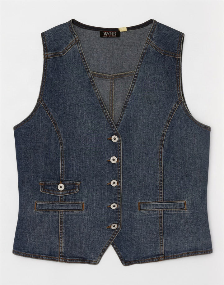 Vestă de blugi vintage pentru femei EU 42, mare, albastru, bumbac