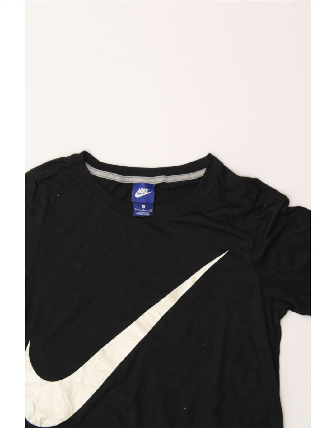 NIKE Womens Graphic T-Shirt Top UK 10 Small Black Polyester Vintage Nike and Second-Hand Nike from Messina Hembry 