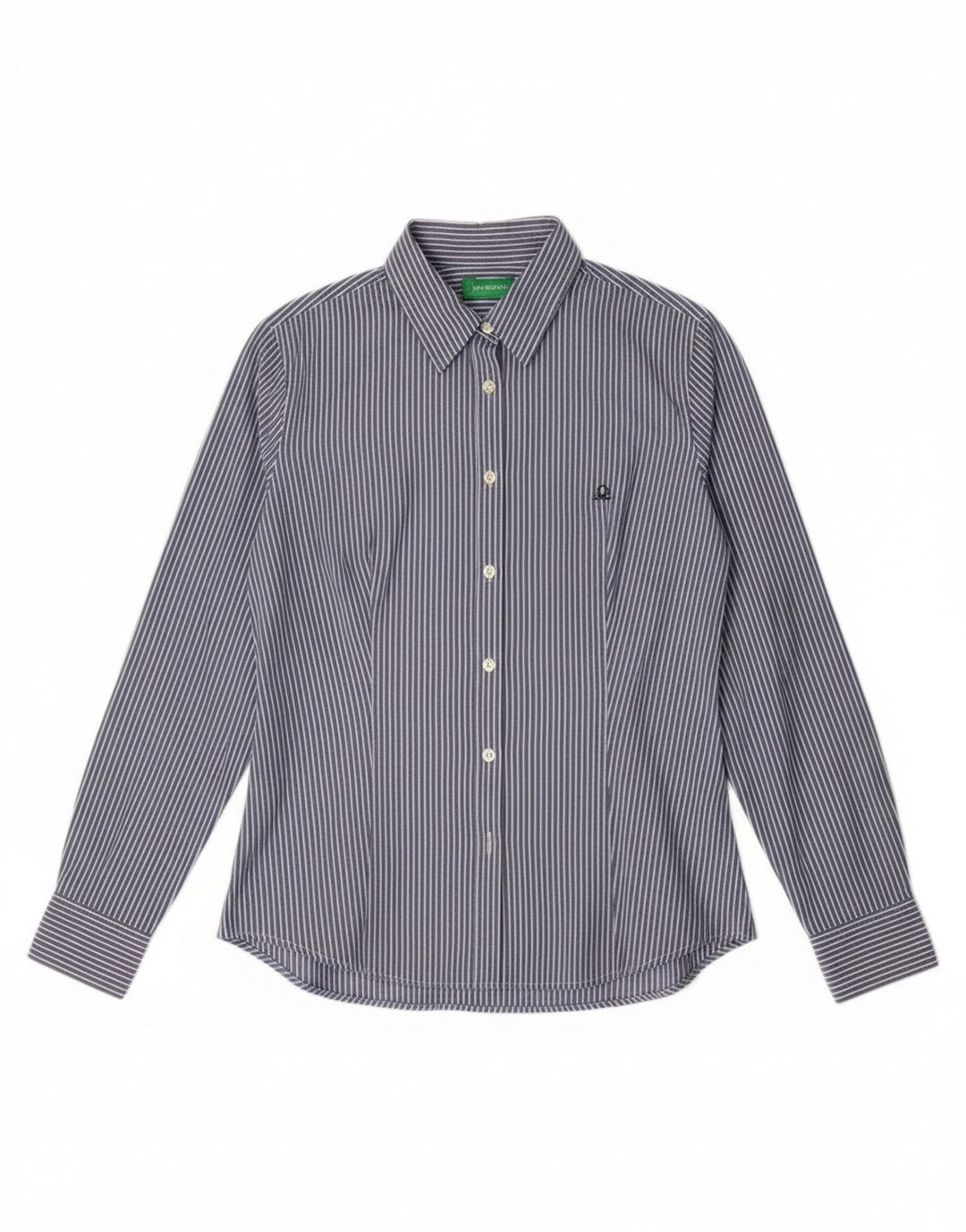 Cămașă Benetton pentru femei UK 14 Medium Blue Pinstripe