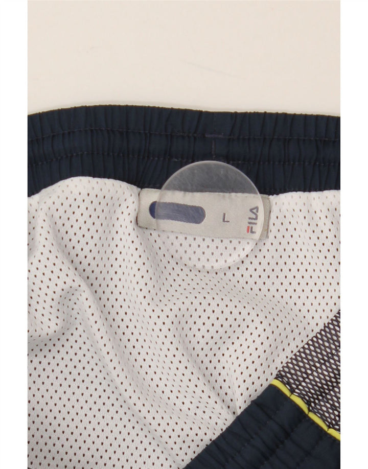 Pantaloni scurți de sport cu grafică FILA pentru bărbați, mari bleumarin