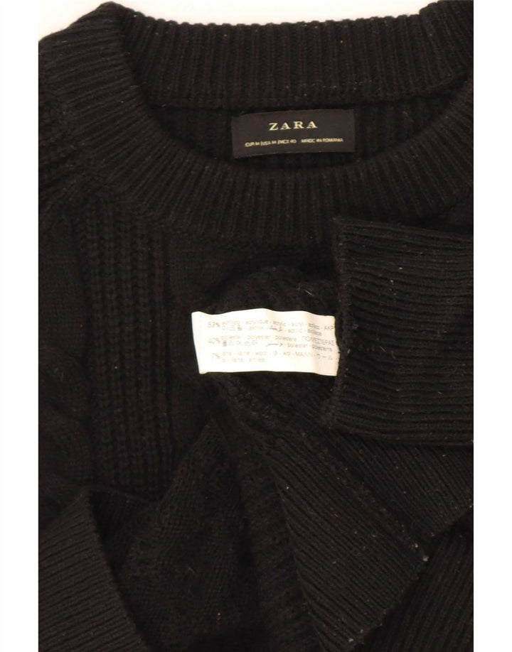 Pulover pentru bărbați Zara, cu gât de barcă, mediu acrilic, negru