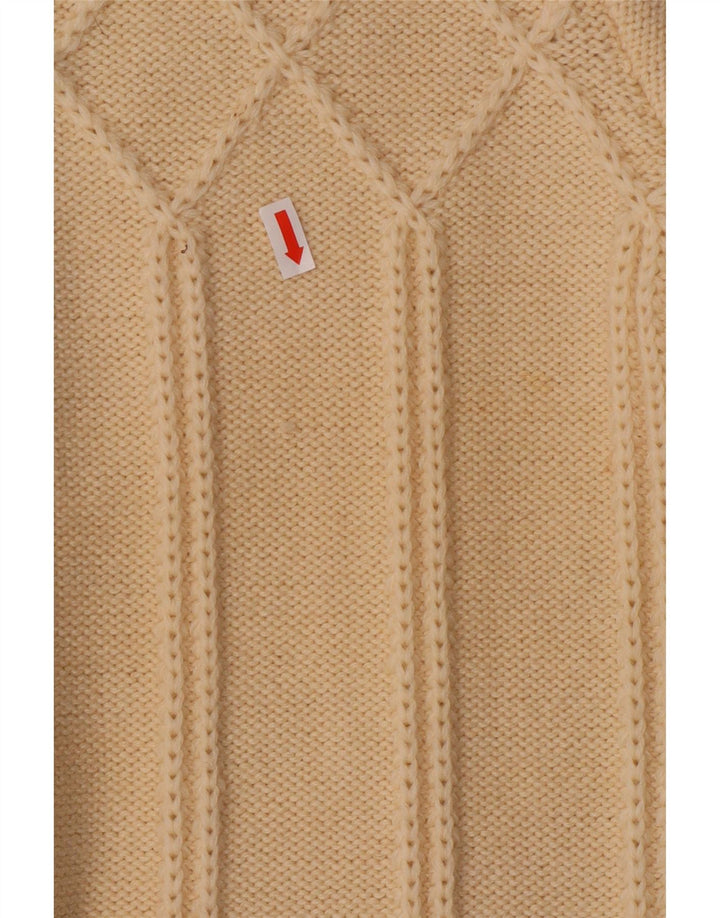 Pulover Cardigan Vintage pentru Damă UK 12 Mediu Lână albă