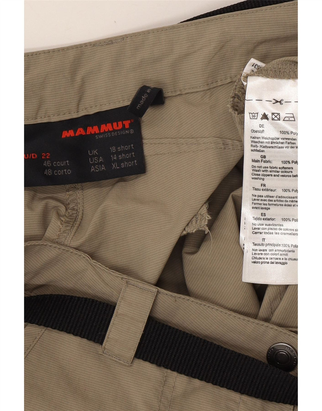 Pantaloni cargo scurti drepti pentru femei MAMMUT UK 18 XL W36 L31 kaki