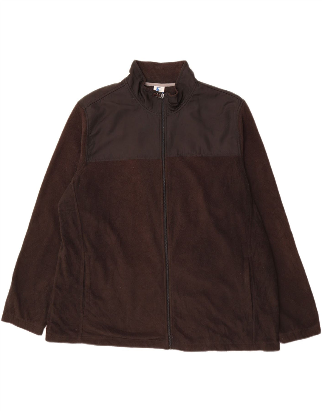 STARTER Mens Fleece Jacket UK 44 2XL Brown Polyester Vintage Starter and Second-Hand Starter from Messina Hembry 
