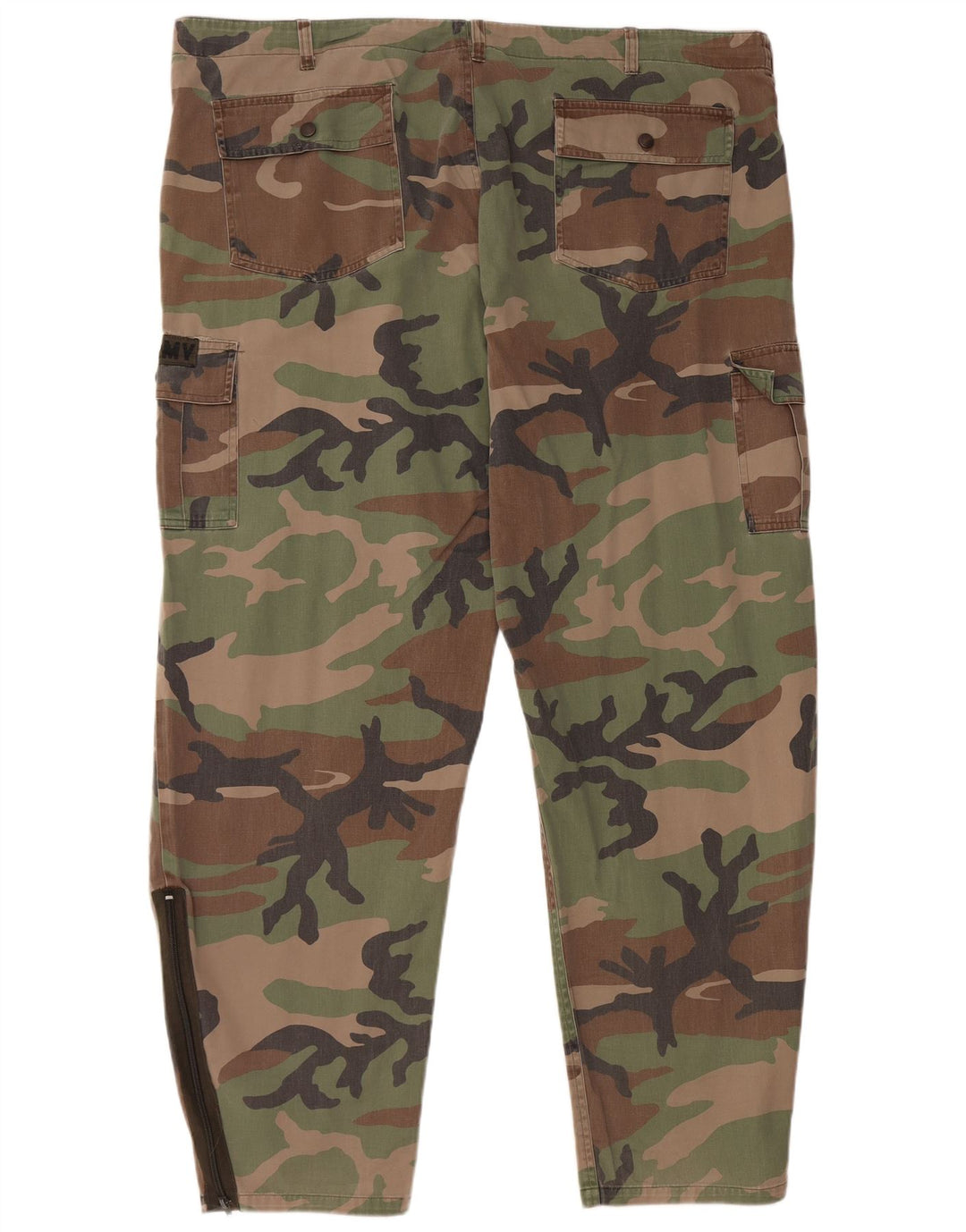 Pantaloni cargo subțiri pentru bărbați VINTAGE L44 L32 bumbac camuflaj maro
