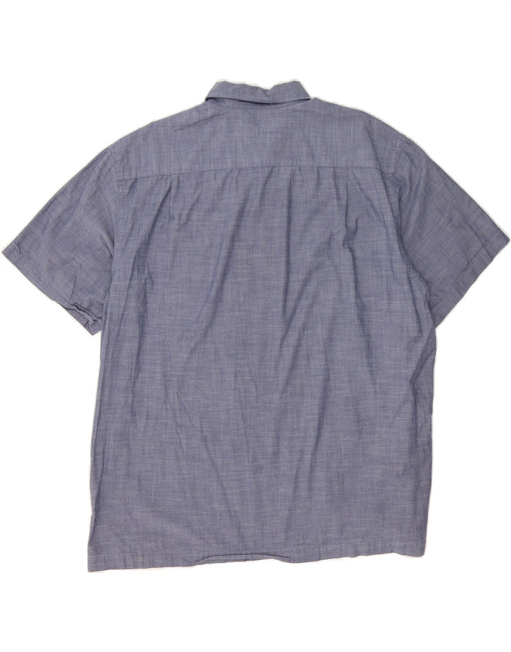 IZOD Mens Short Sleeve Shirt XL Blue Cotton Vintage Izod and Second-Hand Izod from Messina Hembry 