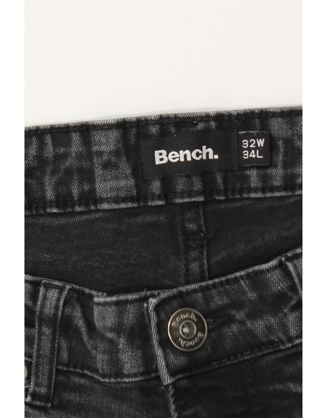 Blugi subțiri pentru bărbați Bench W32 L32 bumbac negru