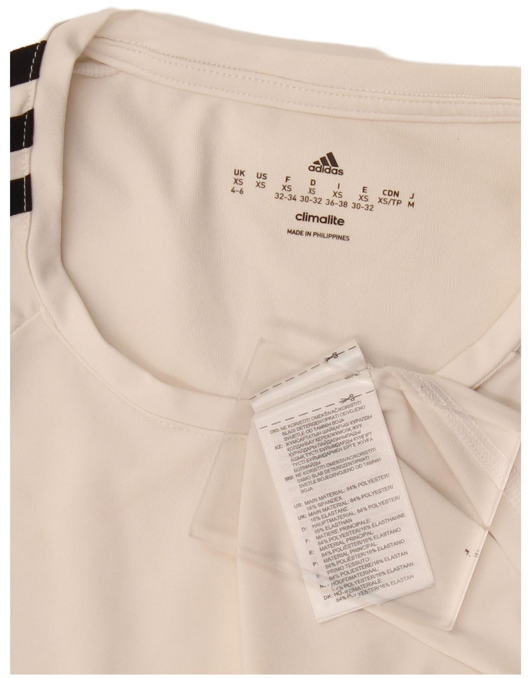 Tricou Adidas Climalite pentru femei Top UK 4/6 XS Poliester alb