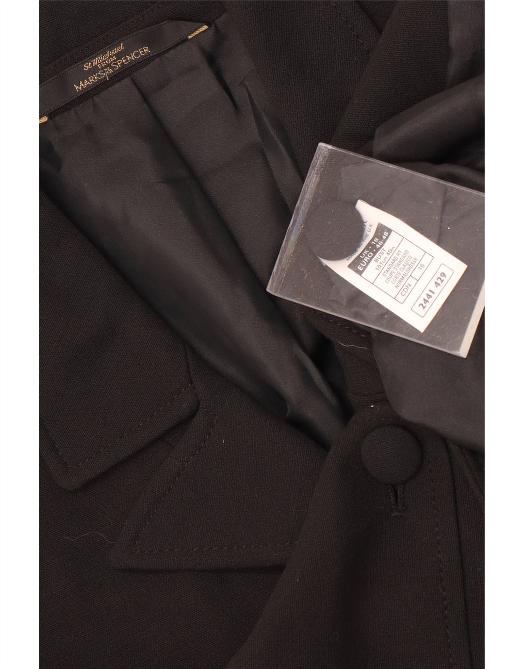 Palton St. Michael pentru femei Marks & Spencer UK 18 XL poliester negru