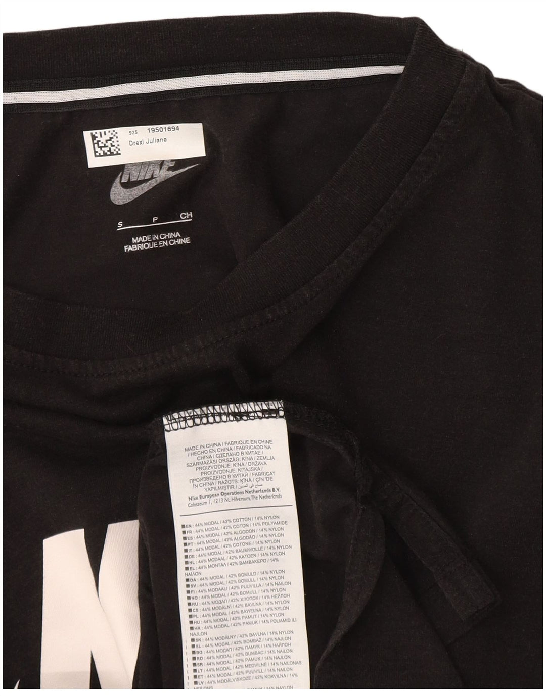 Tricou grafic pentru bărbați Nike Top Mic Negru Modal
