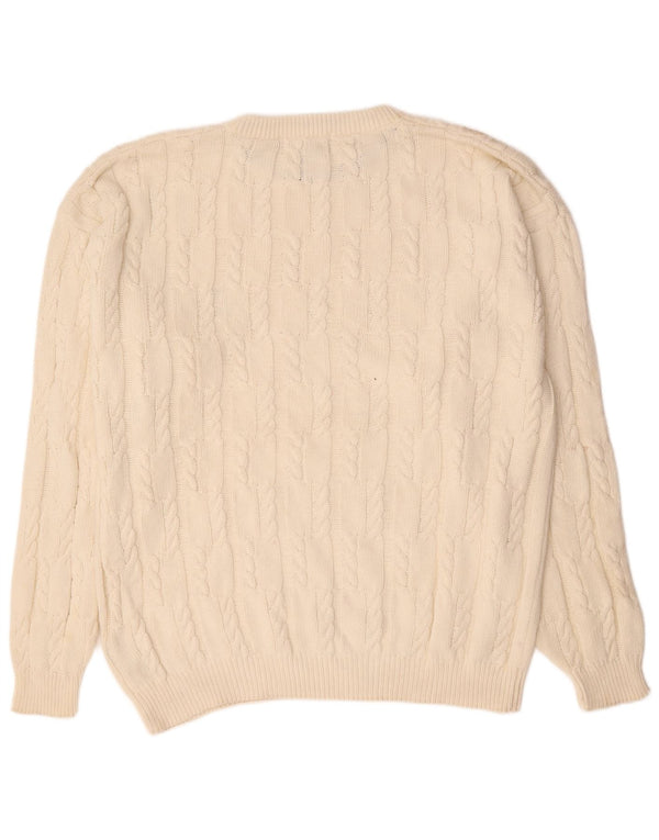 Chaps Ralph Lauren Mens Boat Neck Jumper Sweater XL Off White Cotton