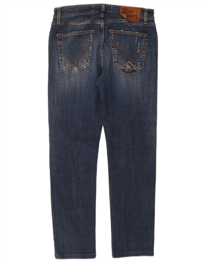 Blugi slim pentru bărbați Roy Rogers Distressed W34 L29 Bumbac albastru