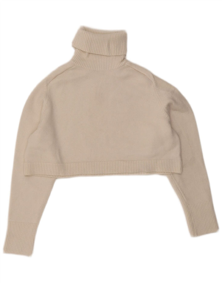 Pulover oversized cu gât rulat Zara pentru femei UK 10 Small White
