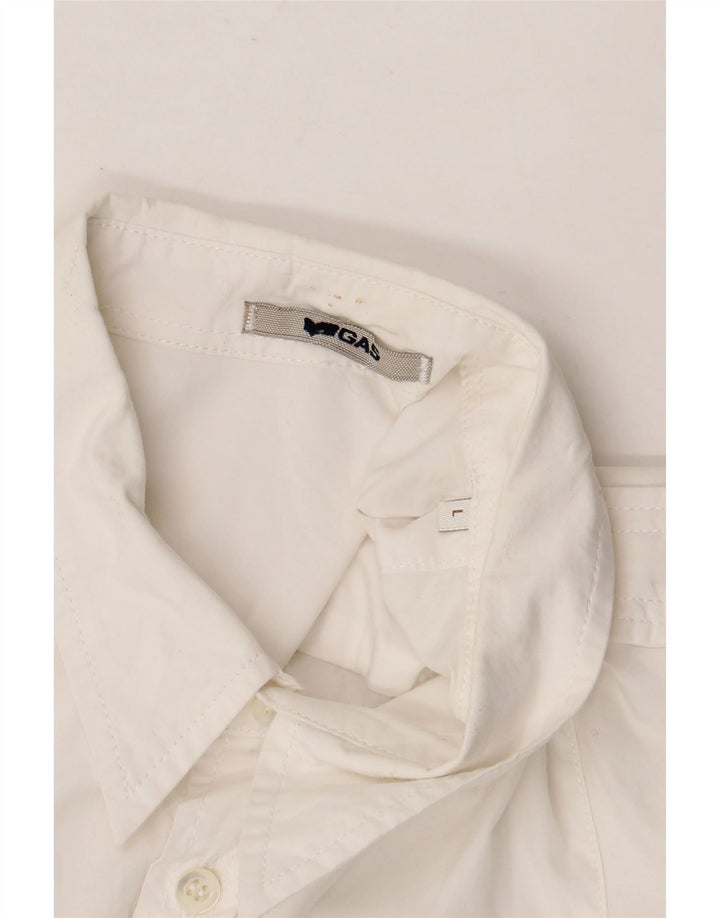 Cămașă Gas Băieți 14-15 Ani Mare Albă