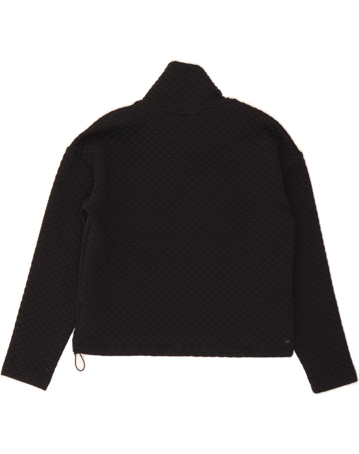 NEW BALANCE Womens Oversized Crop Sweatshirt Jumper UK 10 Small Black Vintage New Balance and Second-Hand New Balance from Messina Hembry 