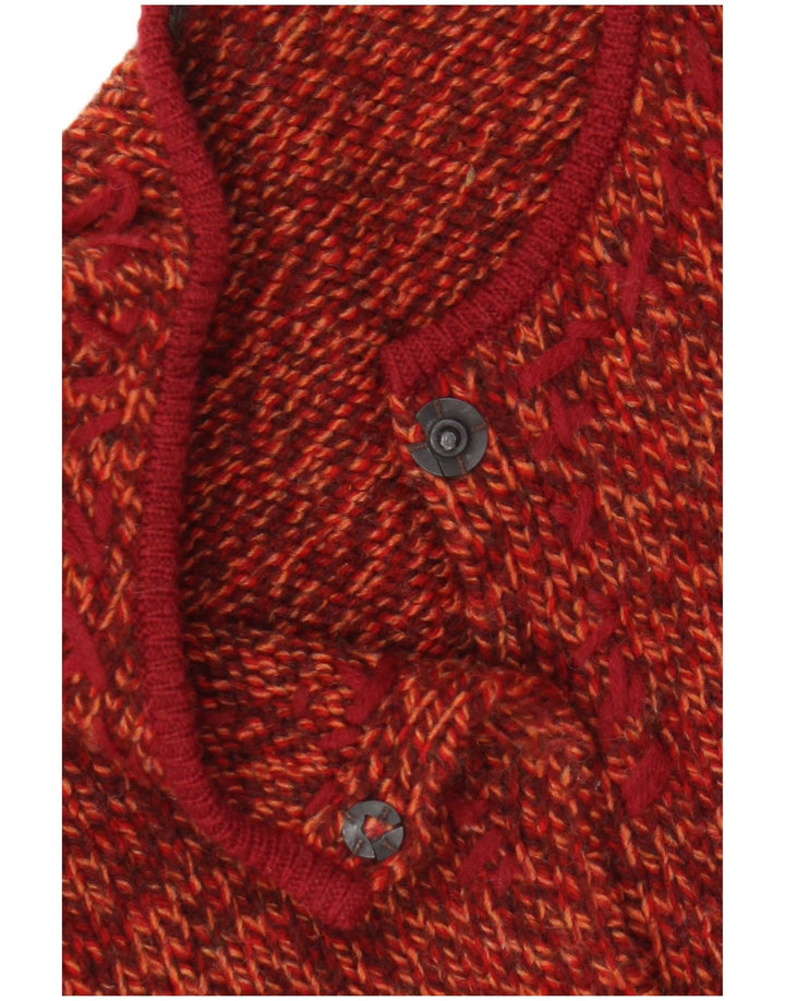 Pulover cardigan pentru femei în culise UK 14 portocaliu mediu cu pete din poliacrilic