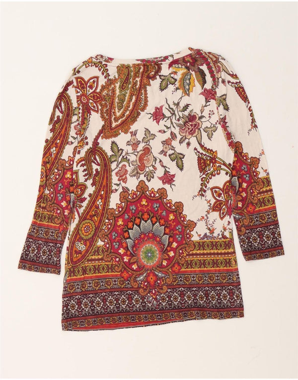 Desigual Womens Top 3/4 Sleeve UK 10 Small Multicoloured Paisley Viscose