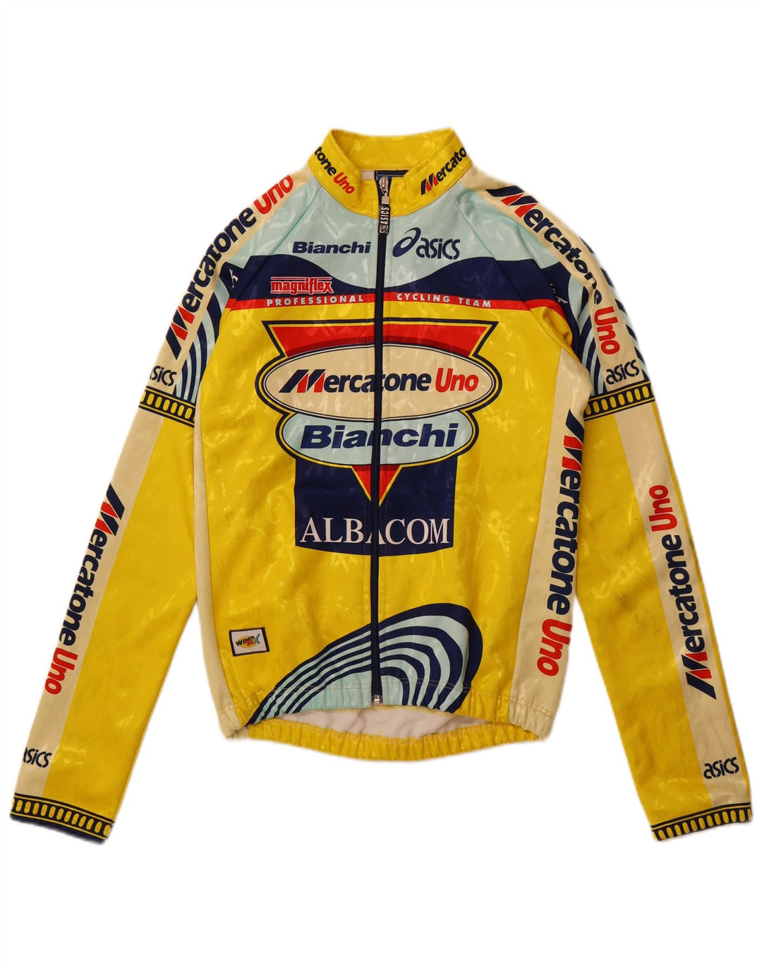 Jachetă de top pentru trening grafic Asics pentru bărbați, mare, galben, din poliester