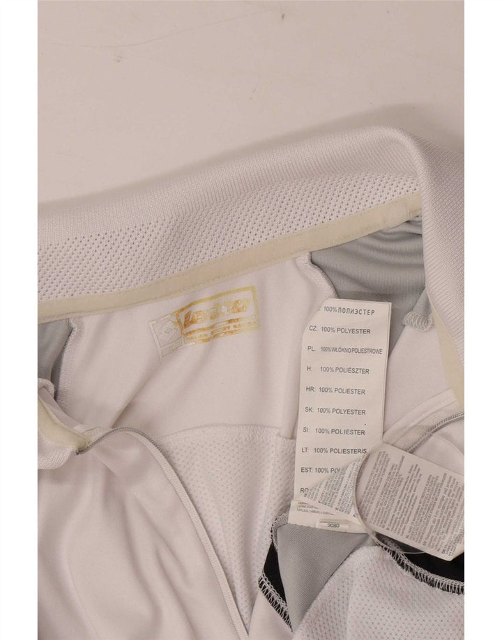 Tricou polo pentru bărbați Lotto, mare, alb, din poliester