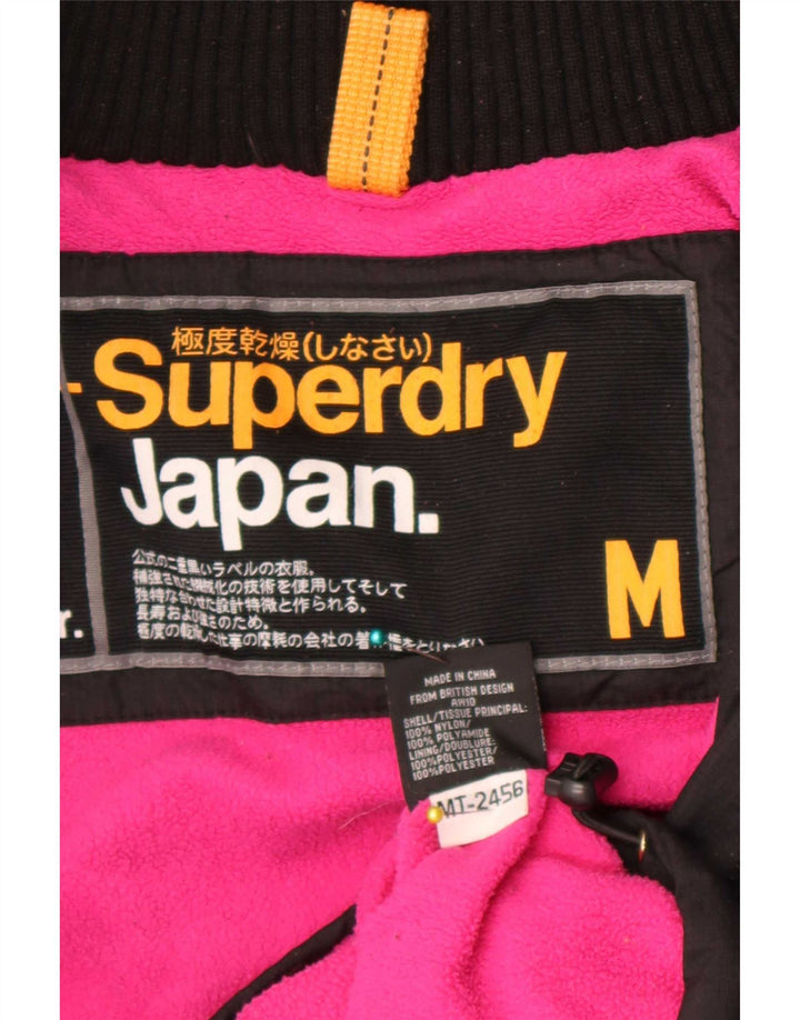 Jachetă Windbreaker pentru femei cu glugă Superdry UK 14 Medium Black Nylon