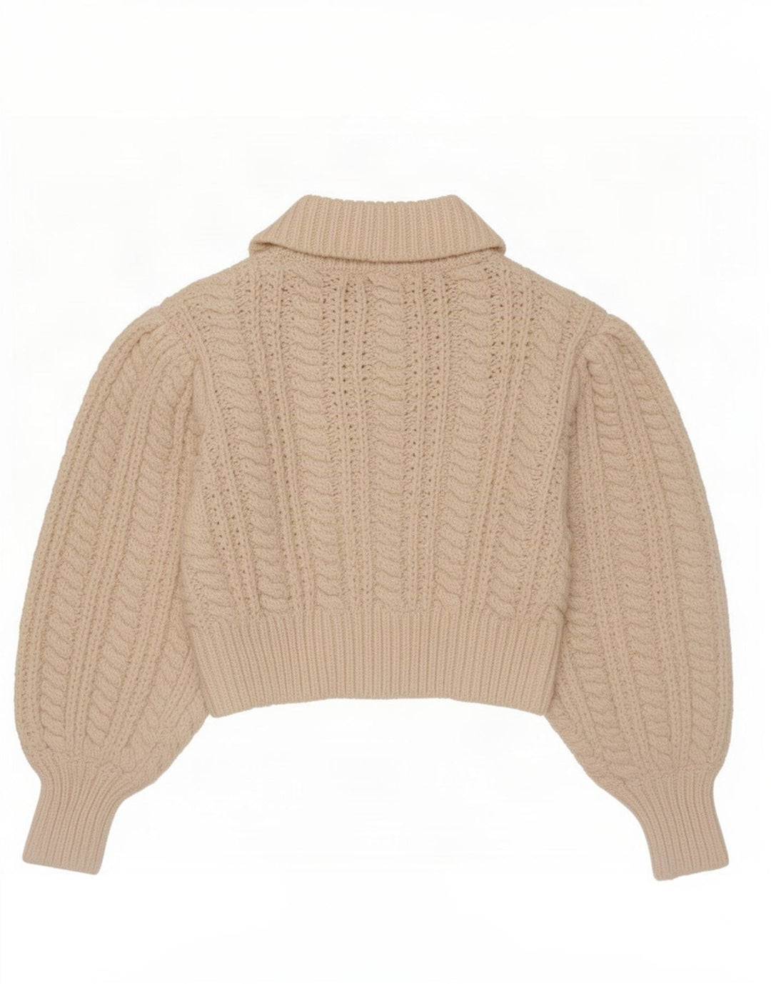 Pulover Pulover Crop Polo pentru Femei Zara UK 14 Medium Bej Poliester