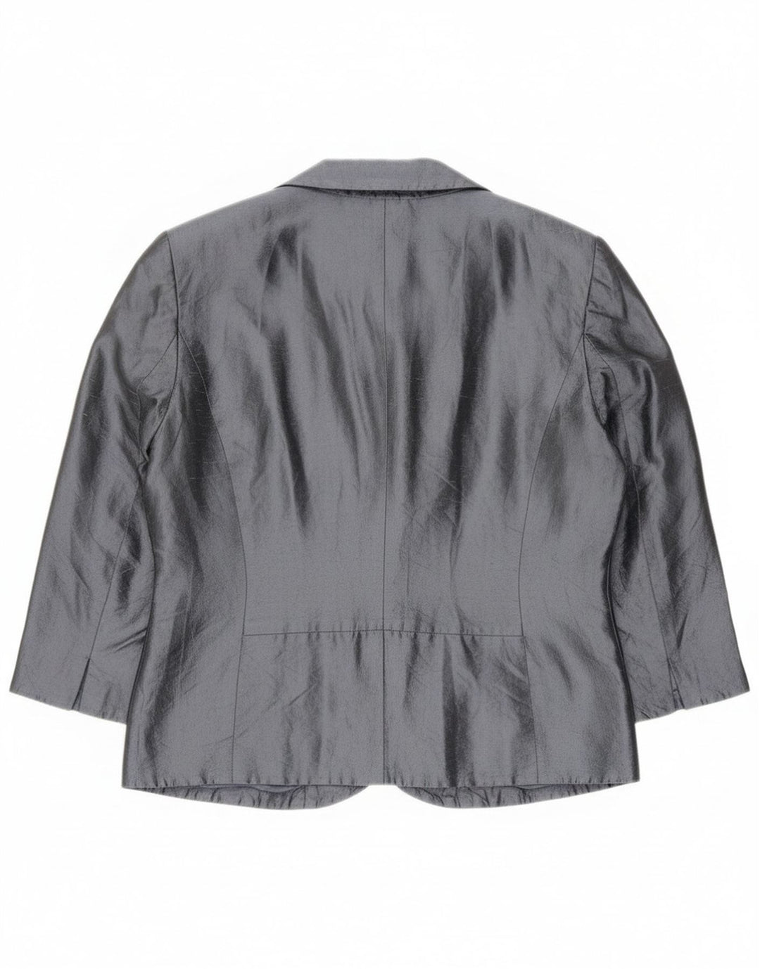 Blunauta Jachetă Blazer Crop 6 Nasturi Femei IT 42 Mătase Gri Mediu