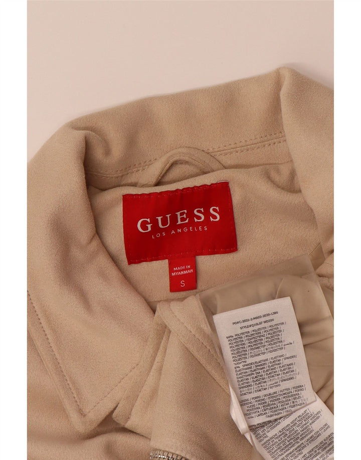 Jachetă Bomber Crop pentru femei GUESS UK 10 Mic, bej, poliester