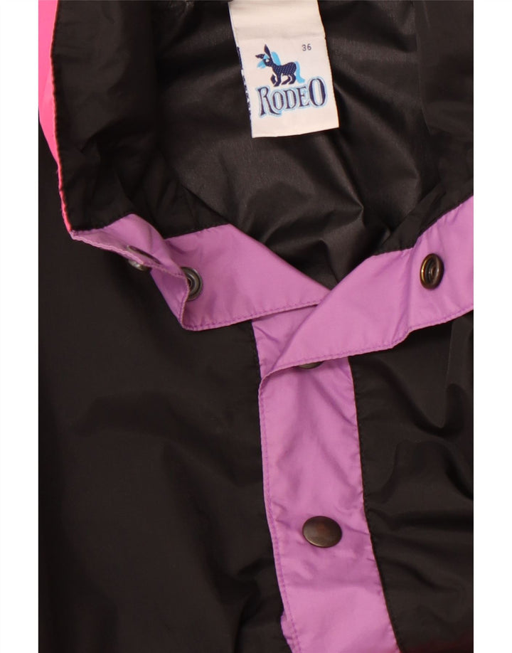 RODEO Jachetă Anorak cu glugă pentru bărbați UK 36 Mic Negru Colorblock Nylon