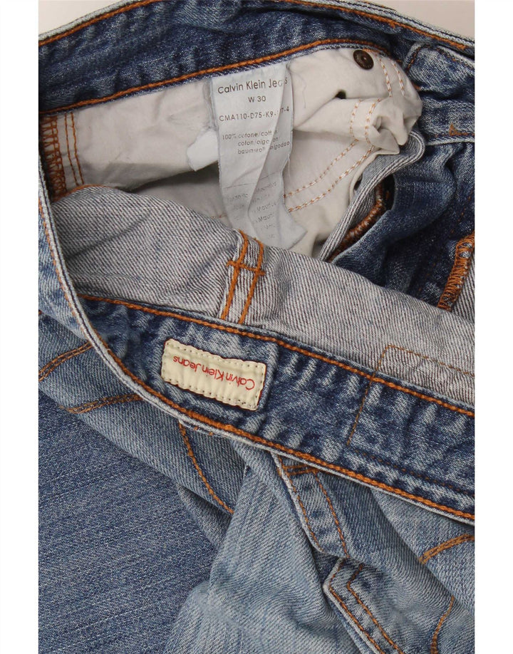 Calvin Klein Blugi decupați pentru femei L30 L26 Bumbac albastru