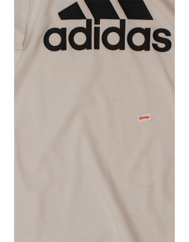 Tricou grafic ADIDAS pentru baieti Top 11-12 ani poliester alb
