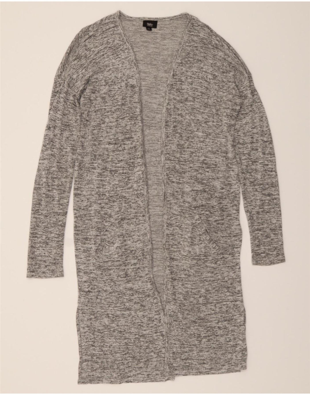 MOSSIMO Womens Longline Open Cardigan Sweater UK 14 Medium Grey Flecked Vintage Mossimo and Second-Hand Mossimo from Messina Hembry 