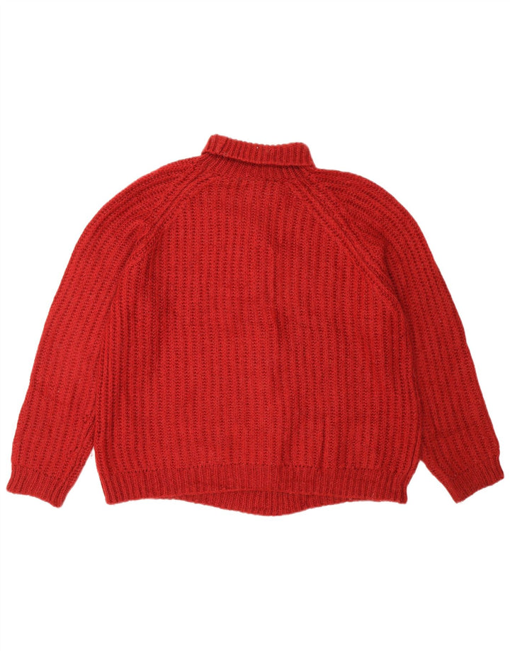 Pulover pentru femei Massimo Dutti cu gât rulat UK 14 Medium Burgundy Acrilic