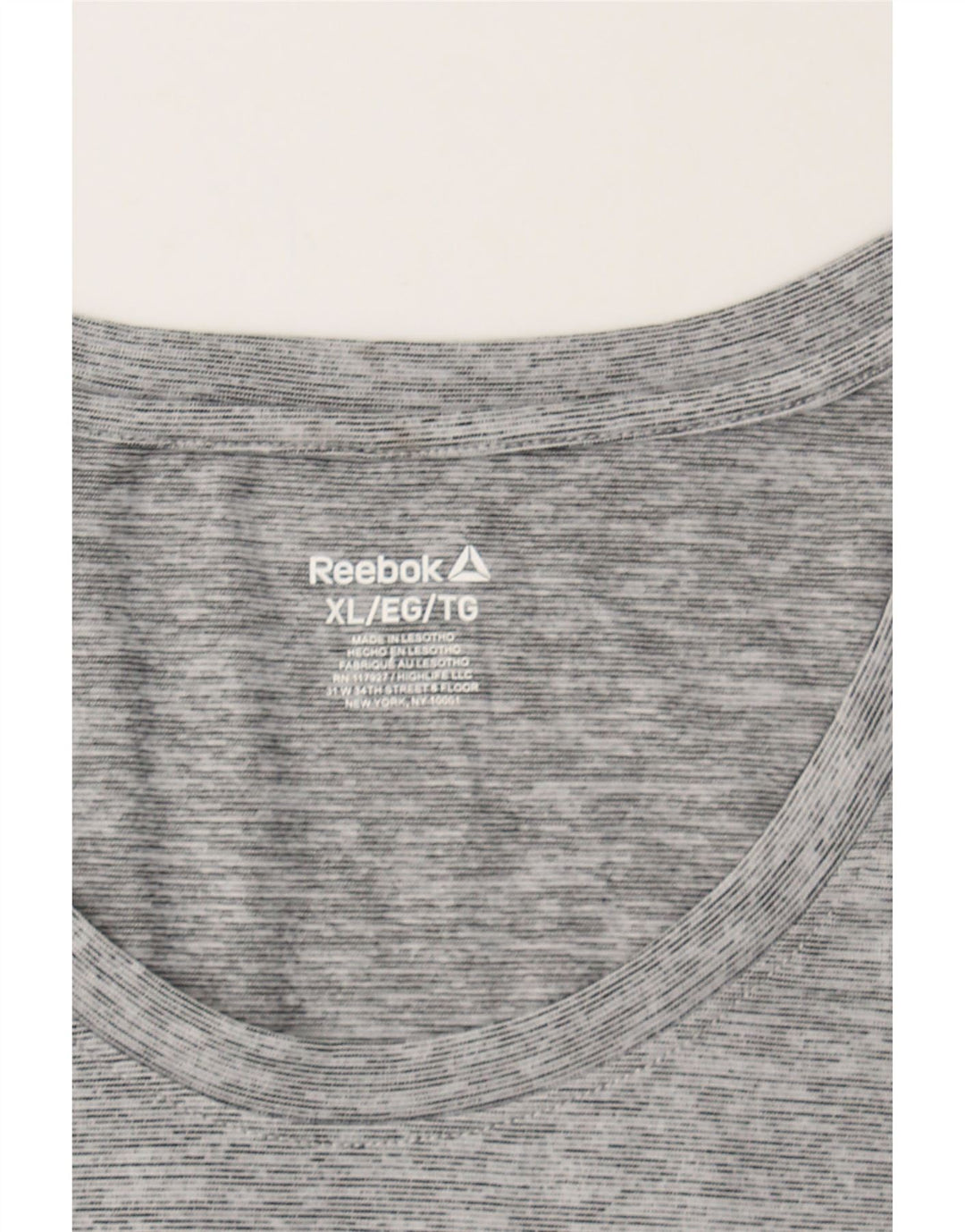 REEBOK Womens T-Shirt Top UK 18 XL Grey Flecked Polyester Vintage Reebok and Second-Hand Reebok from Messina Hembry 