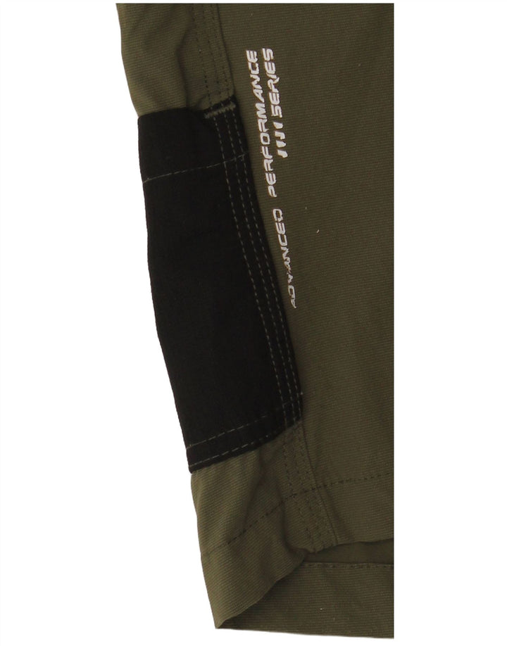 Pantaloni scurți vintage pentru bărbați cu grafic cargo mari W34 kaki colorblock