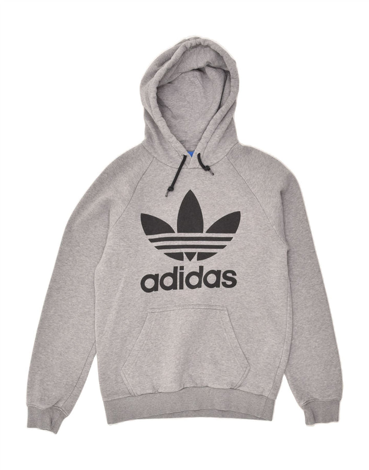 ADIDAS Mens Graphic Hoodie Jumper Small Grey Cotton | Vintage Adidas | Thrift | Second-Hand Adidas | Used Clothing | Messina Hembry 