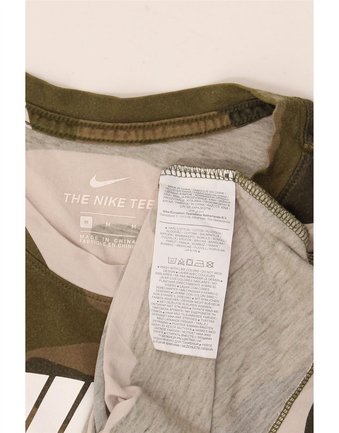 Tricou grafic pentru bărbați NIKE Top Mediu Kaki Camuflaj Bumbac
