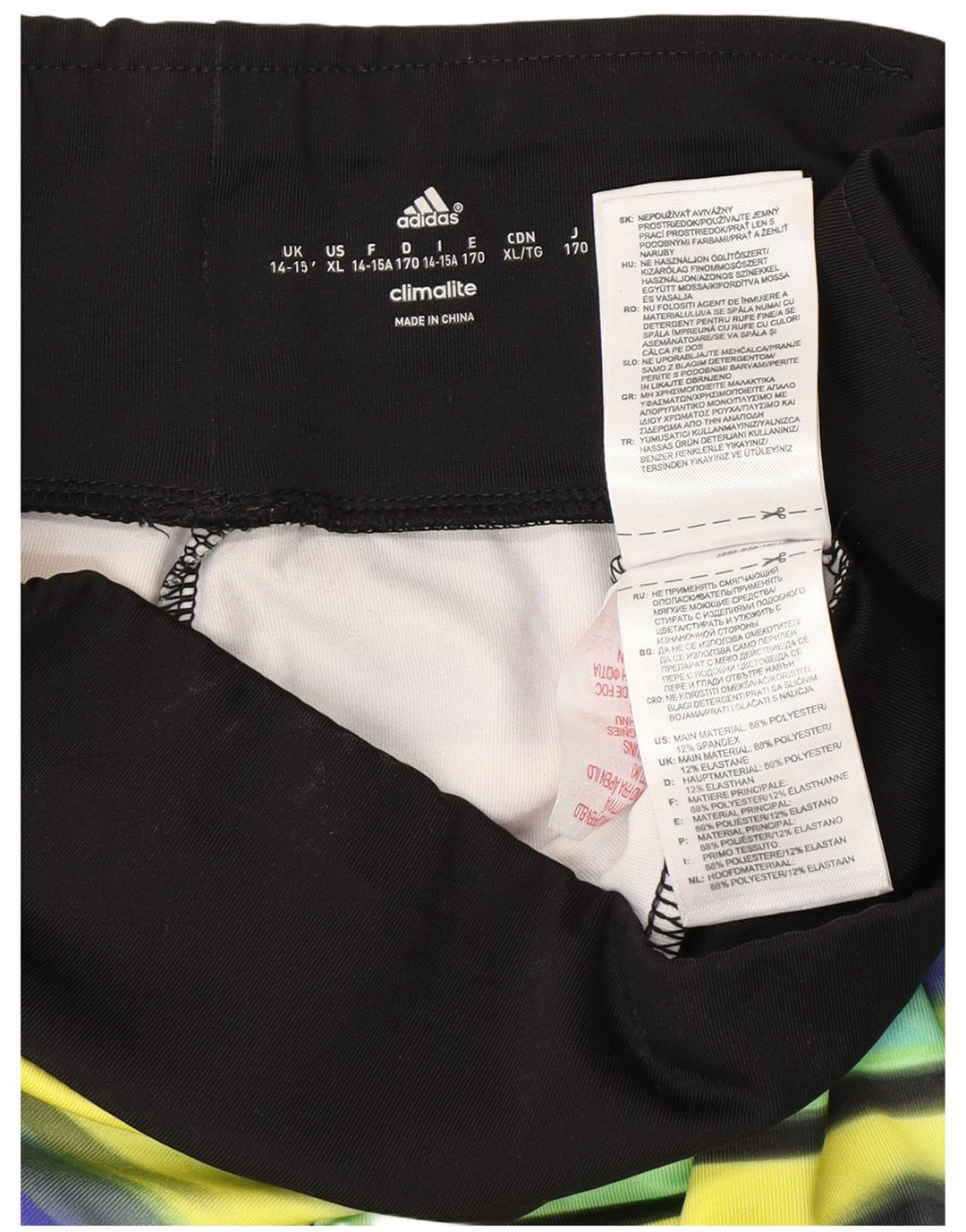 Leggings Climalite ADIDAS pentru fete 14-15 ani poliester cu dungi galbene