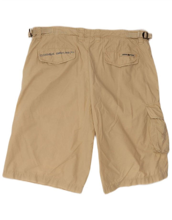 Pantaloni scurți cargo pentru bărbați THINK PINK IT 52 XL W38 bumbac bej
