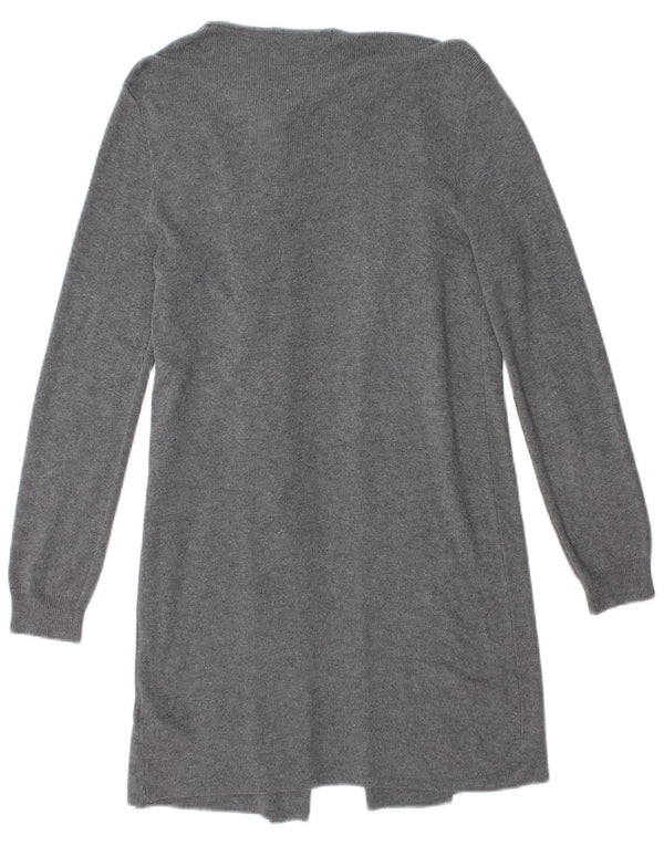 Marks & Spencer Womens Longline Open Cardigan Sweater UK 10 Small Grey