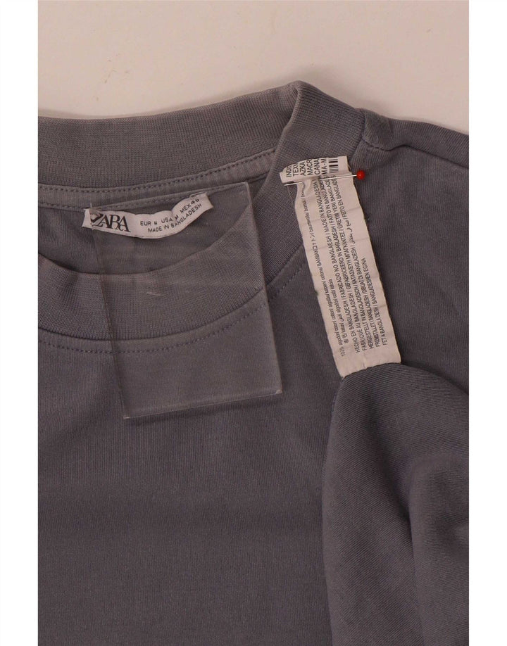 Tricou pentru bărbați Zara Top din bumbac albastru mediu