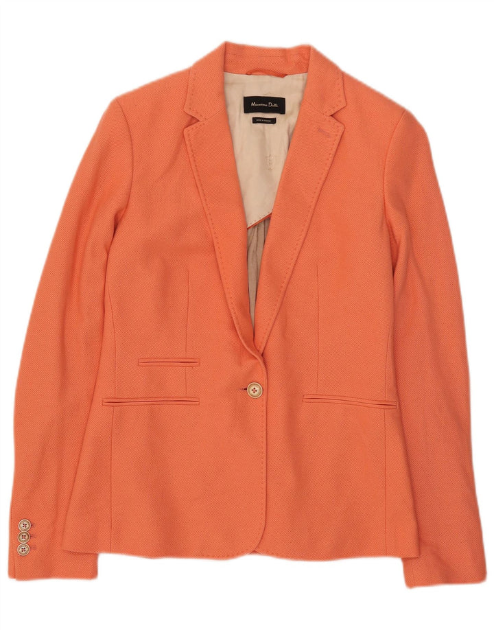 MASSIMO DUTTI Jachetă Blazer Femei 1 Buton EU 38 Bumbac portocaliu mic