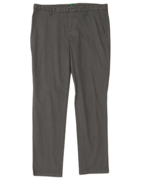 Pantaloni chino subțiri pentru femei Benetton IT 42 Medium W32 L28 Gri