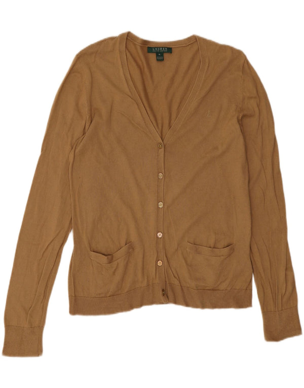 Pulover cardigan pentru femei Ralph Lauren UK 18 XL bumbac bej