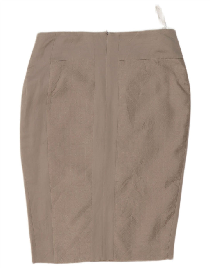 Fusta creion cu autograf pentru femei Marks & Spencer UK 12 Medium W32 Gri