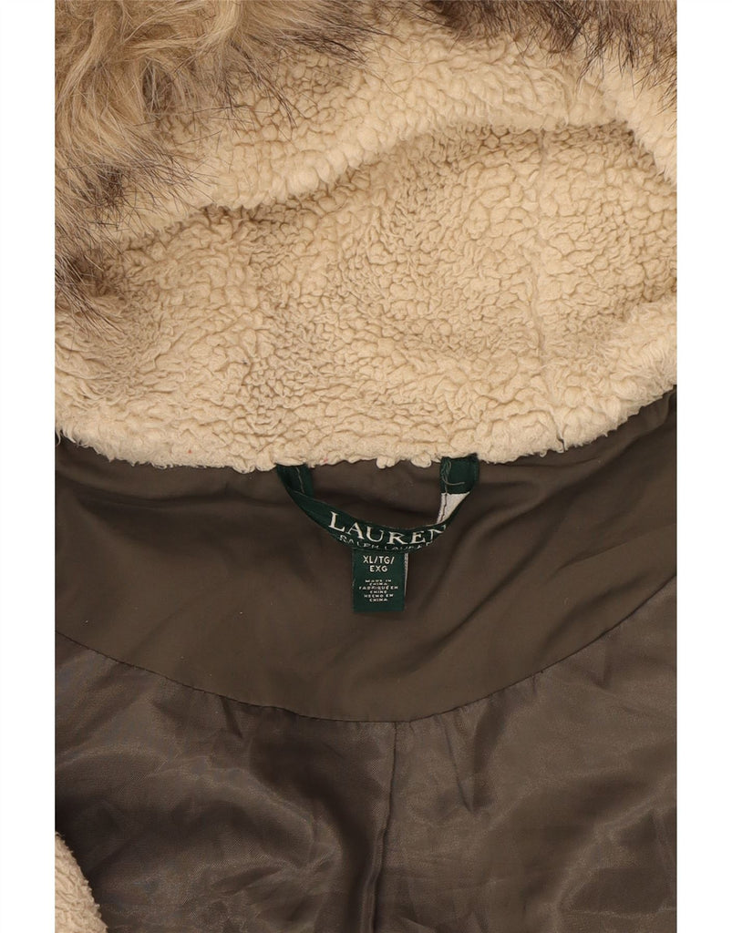 RALPH LAUREN Womens Hooded Padded Coat UK 18 XL Grey Polyester Vintage Ralph Lauren and Second-Hand Ralph Lauren from Messina Hembry 