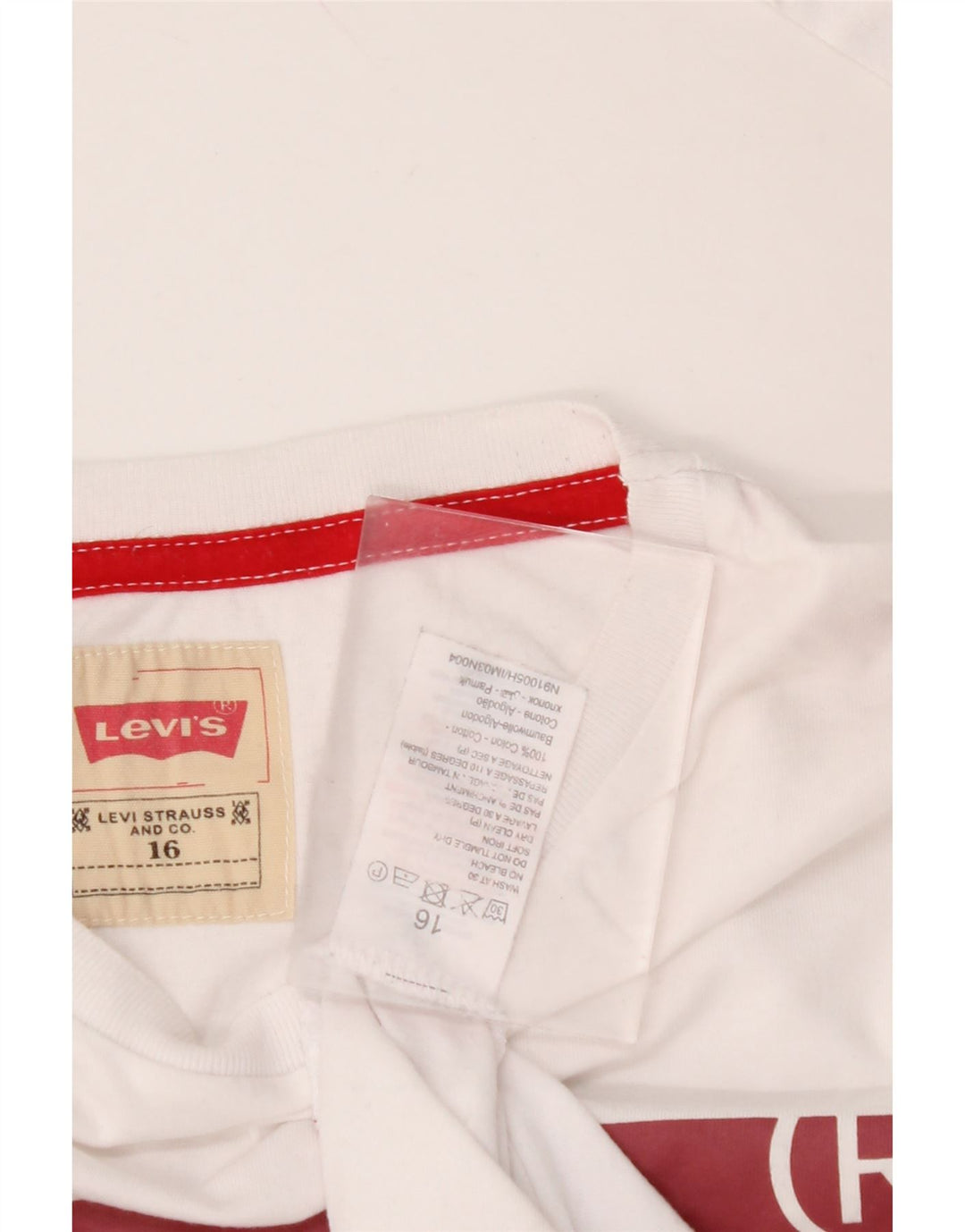 LEVI'S Top grafic pentru baieti cu maneca lunga 15-16 ani bumbac alb